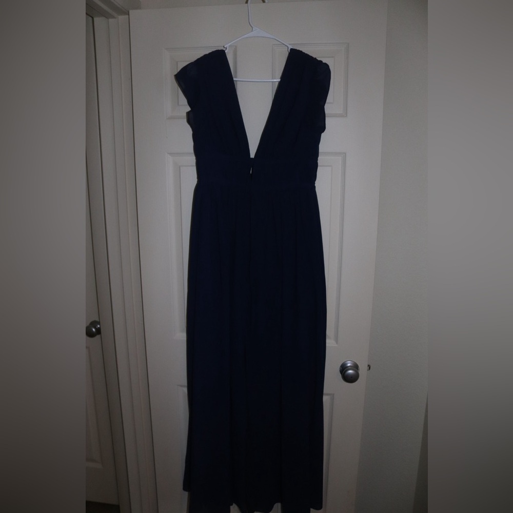 Lulus Navy Blue Ruffled Maxi Dress